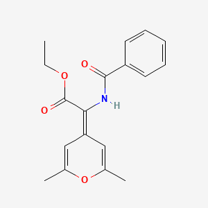 molecular formula C18H19NO4 B4765759 Ethyl 2-benzamido-2-(2,6-dimethylpyran-4-ylidene)acetate 