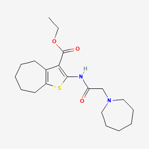 molecular formula C20H30N2O3S B4765997 ethyl 2-[(azepan-1-ylacetyl)amino]-5,6,7,8-tetrahydro-4H-cyclohepta[b]thiophene-3-carboxylate 