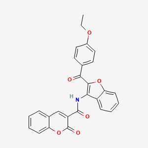 molecular formula C27H19NO6 B4766025 N-[2-(4-ethoxybenzoyl)-1-benzofuran-3-yl]-2-oxo-2H-chromene-3-carboxamide 