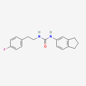 molecular formula C18H19FN2O B4766046 N-(2,3-DIHYDRO-1H-INDEN-5-YL)-N'-(4-FLUOROPHENETHYL)UREA 