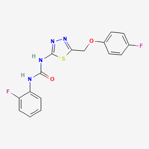 molecular formula C16H12F2N4O2S B4766052 1-{5-[(4-Fluorophenoxy)methyl]-1,3,4-thiadiazol-2-yl}-3-(2-fluorophenyl)urea 