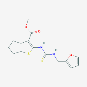 molecular formula C15H16N2O3S2 B4766211 methyl 2-({[(2-furylmethyl)amino]carbonothioyl}amino)-5,6-dihydro-4H-cyclopenta[b]thiophene-3-carboxylate 