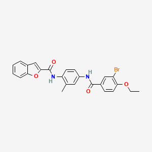 molecular formula C25H21BrN2O4 B4766248 N-(4-{[(3-bromo-4-ethoxyphenyl)carbonyl]amino}-2-methylphenyl)-1-benzofuran-2-carboxamide 