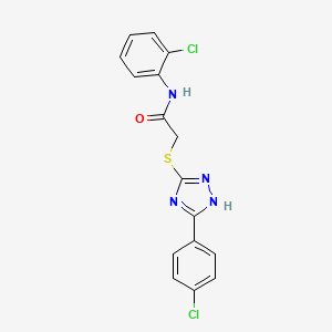 molecular formula C16H12Cl2N4OS B4766319 N-(2-chlorophenyl)-2-{[5-(4-chlorophenyl)-4H-1,2,4-triazol-3-yl]sulfanyl}acetamide 