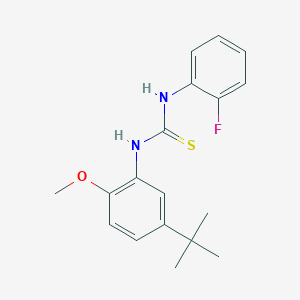 molecular formula C18H21FN2OS B4766329 N-(5-tert-butyl-2-methoxyphenyl)-N'-(2-fluorophenyl)thiourea 