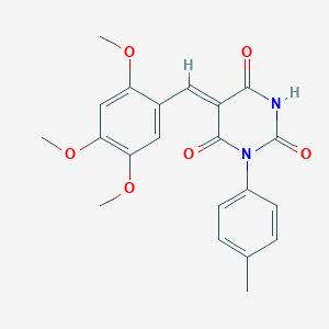 molecular formula C21H20N2O6 B4766573 (5Z)-1-(4-methylphenyl)-5-[(2,4,5-trimethoxyphenyl)methylidene]-1,3-diazinane-2,4,6-trione 