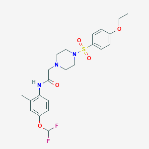 molecular formula C22H27F2N3O5S B4766575 N~1~-[4-(DIFLUOROMETHOXY)-2-METHYLPHENYL]-2-{4-[(4-ETHOXYPHENYL)SULFONYL]PIPERAZINO}ACETAMIDE 