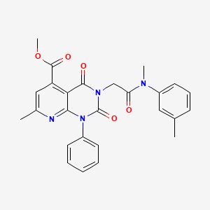 molecular formula C26H24N4O5 B4766915 METHYL 7-METHYL-3-{[METHYL(3-METHYLPHENYL)CARBAMOYL]METHYL}-2,4-DIOXO-1-PHENYL-1H,2H,3H,4H-PYRIDO[2,3-D]PYRIMIDINE-5-CARBOXYLATE 
