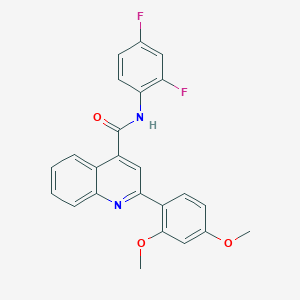 molecular formula C24H18F2N2O3 B4766922 N-(2,4-difluorophenyl)-2-(2,4-dimethoxyphenyl)quinoline-4-carboxamide 