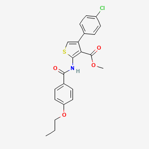 molecular formula C22H20ClNO4S B4766980 METHYL 4-(4-CHLOROPHENYL)-2-(4-PROPOXYBENZAMIDO)THIOPHENE-3-CARBOXYLATE 