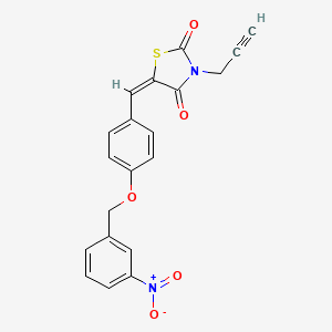 molecular formula C20H14N2O5S B4767111 (5E)-5-[[4-[(3-nitrophenyl)methoxy]phenyl]methylidene]-3-prop-2-ynyl-1,3-thiazolidine-2,4-dione 