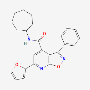 molecular formula C24H23N3O3 B4767325 N~4~-CYCLOHEPTYL-6-(2-FURYL)-3-PHENYLISOXAZOLO[5,4-B]PYRIDINE-4-CARBOXAMIDE 