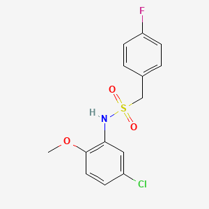 molecular formula C14H13ClFNO3S B4767330 N-(5-chloro-2-methoxyphenyl)-1-(4-fluorophenyl)methanesulfonamide 