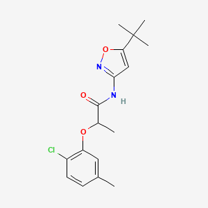 molecular formula C17H21ClN2O3 B4767336 N-(5-tert-butyl-1,2-oxazol-3-yl)-2-(2-chloro-5-methylphenoxy)propanamide 