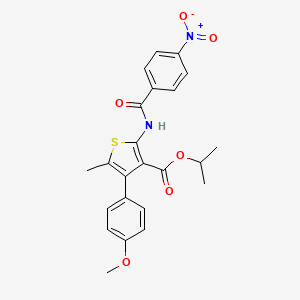 molecular formula C23H22N2O6S B4767346 isopropyl 4-(4-methoxyphenyl)-5-methyl-2-[(4-nitrobenzoyl)amino]-3-thiophenecarboxylate 