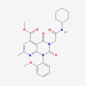 molecular formula C25H28N4O6 B4767352 METHYL 3-[(CYCLOHEXYLCARBAMOYL)METHYL]-1-(2-METHOXYPHENYL)-7-METHYL-2,4-DIOXO-1H,2H,3H,4H-PYRIDO[2,3-D]PYRIMIDINE-5-CARBOXYLATE 