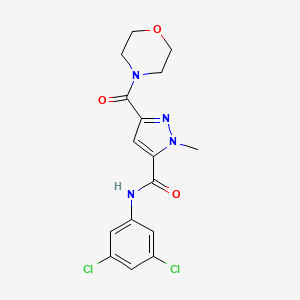molecular formula C16H16Cl2N4O3 B4767475 N-(3,5-DICHLOROPHENYL)-1-METHYL-3-(MORPHOLINOCARBONYL)-1H-PYRAZOLE-5-CARBOXAMIDE 