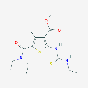 molecular formula C15H23N3O3S2 B4767564 methyl 5-[(diethylamino)carbonyl]-2-{[(ethylamino)carbonothioyl]amino}-4-methyl-3-thiophenecarboxylate 
