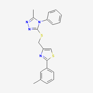 molecular formula C20H18N4S2 B4767568 [2-(3-METHYLPHENYL)-1,3-THIAZOL-4-YL]METHYL (5-METHYL-4-PHENYL-4H-1,2,4-TRIAZOL-3-YL) SULFIDE 