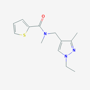molecular formula C13H17N3OS B4767600 N-[(1-ethyl-3-methyl-1H-pyrazol-4-yl)methyl]-N-methyl-2-thiophenecarboxamide 