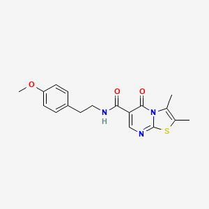 molecular formula C18H19N3O3S B4767688 N-[2-(4-methoxyphenyl)ethyl]-2,3-dimethyl-5-oxo-5H-[1,3]thiazolo[3,2-a]pyrimidine-6-carboxamide 