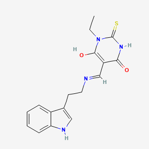 molecular formula C17H18N4O2S B4767696 1-ethyl-5-({[2-(1H-indol-3-yl)ethyl]amino}methylene)-2-thioxodihydro-4,6(1H,5H)-pyrimidinedione 