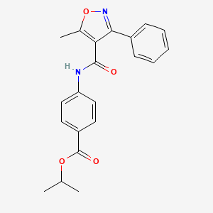 molecular formula C21H20N2O4 B4767746 propan-2-yl 4-(5-methyl-3-phenyl-1,2-oxazole-4-amido)benzoate 