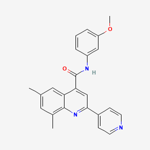 molecular formula C24H21N3O2 B4767856 N-(3-methoxyphenyl)-6,8-dimethyl-2-(4-pyridinyl)-4-quinolinecarboxamide 
