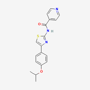 molecular formula C18H17N3O2S B4768111 N-[4-(4-isopropoxyphenyl)-1,3-thiazol-2-yl]isonicotinamide 