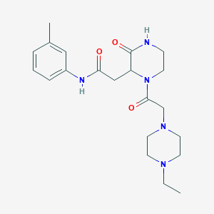 molecular formula C21H31N5O3 B4768151 2-{1-[(4-ethyl-1-piperazinyl)acetyl]-3-oxo-2-piperazinyl}-N-(3-methylphenyl)acetamide CAS No. 1046448-03-6