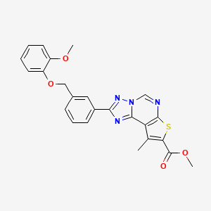 molecular formula C24H20N4O4S B4768197 methyl 2-{3-[(2-methoxyphenoxy)methyl]phenyl}-9-methylthieno[3,2-e][1,2,4]triazolo[1,5-c]pyrimidine-8-carboxylate 
