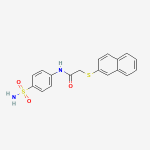 molecular formula C18H16N2O3S2 B4768220 N-[4-(aminosulfonyl)phenyl]-2-(2-naphthylthio)acetamide 