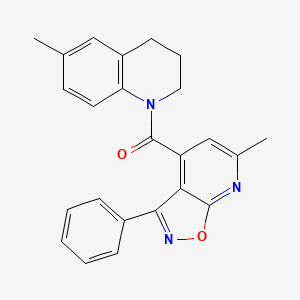 molecular formula C24H21N3O2 B4768328 6-METHYL-1-{6-METHYL-3-PHENYL-[1,2]OXAZOLO[5,4-B]PYRIDINE-4-CARBONYL}-1,2,3,4-TETRAHYDROQUINOLINE 
