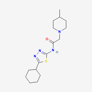 molecular formula C16H26N4OS B4768439 N-(5-cyclohexyl-1,3,4-thiadiazol-2-yl)-2-(4-methylpiperidin-1-yl)acetamide 