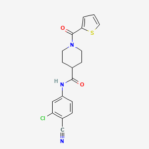 molecular formula C18H16ClN3O2S B4768464 N-(3-chloro-4-cyanophenyl)-1-(thiophene-2-carbonyl)piperidine-4-carboxamide 