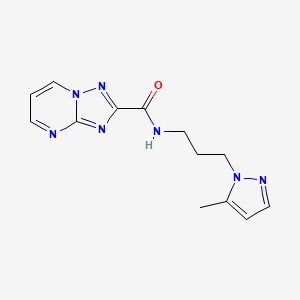 molecular formula C13H15N7O B4768505 N~2~-[3-(5-METHYL-1H-PYRAZOL-1-YL)PROPYL][1,2,4]TRIAZOLO[1,5-A]PYRIMIDINE-2-CARBOXAMIDE 