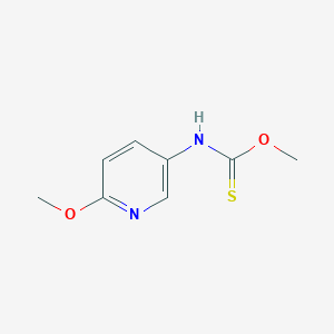 molecular formula C8H10N2O2S B047688 Carbamothioic acid, (6-methoxy-3-pyridinyl)-, O-methyl ester (9CI) CAS No. 120098-49-9
