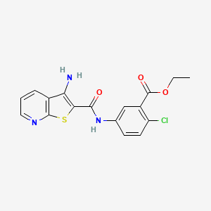 molecular formula C17H14ClN3O3S B4768898 ETHYL 5-{3-AMINOTHIENO[2,3-B]PYRIDINE-2-AMIDO}-2-CHLOROBENZOATE 