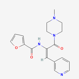 molecular formula C18H20N4O3 B4769096 N-[(1E)-3-(4-methylpiperazin-1-yl)-3-oxo-1-(pyridin-3-yl)prop-1-en-2-yl]furan-2-carboxamide 