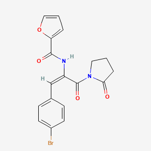 molecular formula C18H15BrN2O4 B4769179 N-{2-(4-bromophenyl)-1-[(2-oxo-1-pyrrolidinyl)carbonyl]vinyl}-2-furamide 