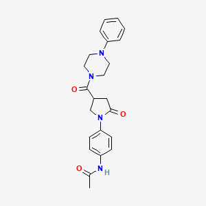 molecular formula C23H26N4O3 B4769192 N-(4-{2-oxo-4-[(4-phenylpiperazin-1-yl)carbonyl]pyrrolidin-1-yl}phenyl)acetamide 