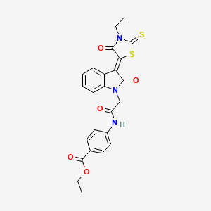 molecular formula C24H21N3O5S2 B4769204 ethyl 4-({[(3Z)-3-(3-ethyl-4-oxo-2-thioxo-1,3-thiazolidin-5-ylidene)-2-oxo-2,3-dihydro-1H-indol-1-yl]acetyl}amino)benzoate 