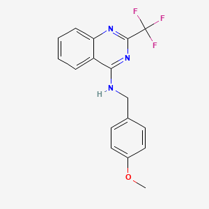 molecular formula C17H14F3N3O B4769219 N-(4-methoxybenzyl)-2-(trifluoromethyl)-4-quinazolinamine 