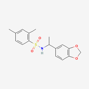 molecular formula C17H19NO4S B4769292 N-[1-(1,3-benzodioxol-5-yl)ethyl]-2,4-dimethylbenzenesulfonamide 