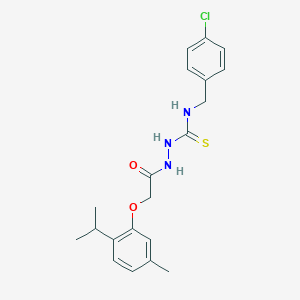 molecular formula C20H24ClN3O2S B4769314 N-(4-chlorobenzyl)-2-[(2-isopropyl-5-methylphenoxy)acetyl]hydrazinecarbothioamide 