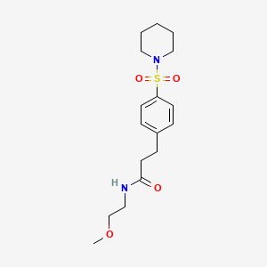molecular formula C17H26N2O4S B4769316 N-(2-methoxyethyl)-3-[4-(piperidine-1-sulfonyl)phenyl]propanamide 
