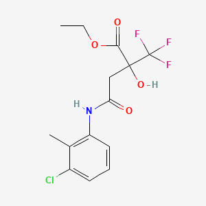 molecular formula C14H15ClF3NO4 B4769324 ethyl 4-(3-chloro-2-methylanilino)-2-hydroxy-4-oxo-2-(trifluoromethyl)butanoate 