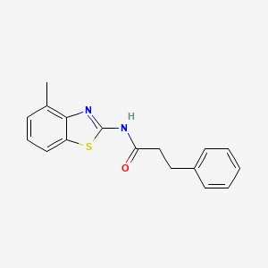molecular formula C17H16N2OS B4769478 N-(4-methyl-1,3-benzothiazol-2-yl)-3-phenylpropanamide 