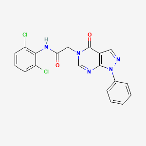 molecular formula C19H13Cl2N5O2 B4769510 N-(2,6-dichlorophenyl)-2-(4-oxo-1-phenyl-1,4-dihydro-5H-pyrazolo[3,4-d]pyrimidin-5-yl)acetamide 