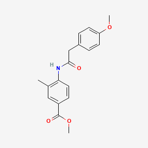 molecular formula C18H19NO4 B4769515 methyl 4-{[(4-methoxyphenyl)acetyl]amino}-3-methylbenzoate 
